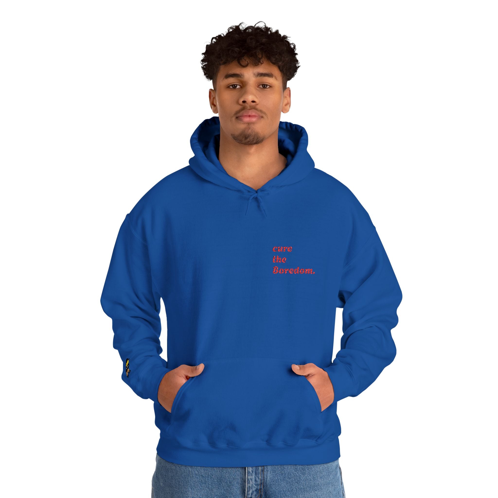 Cure the boredom embroided hoodie-Boredom