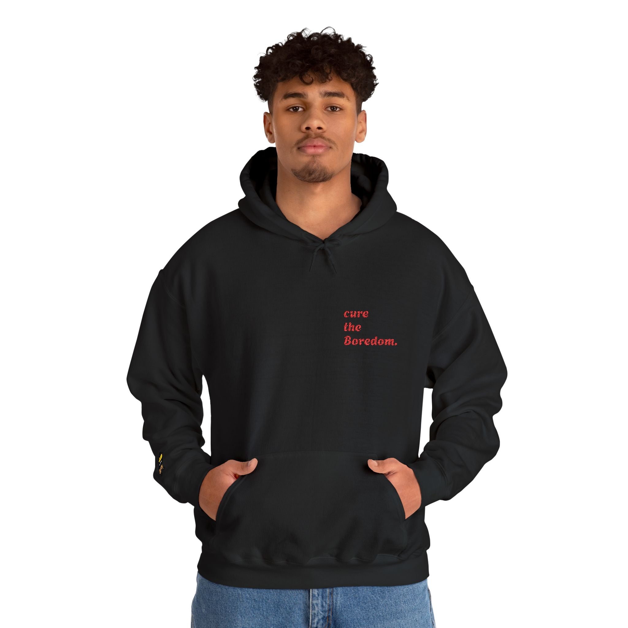 Cure the boredom embroided hoodie-Boredom