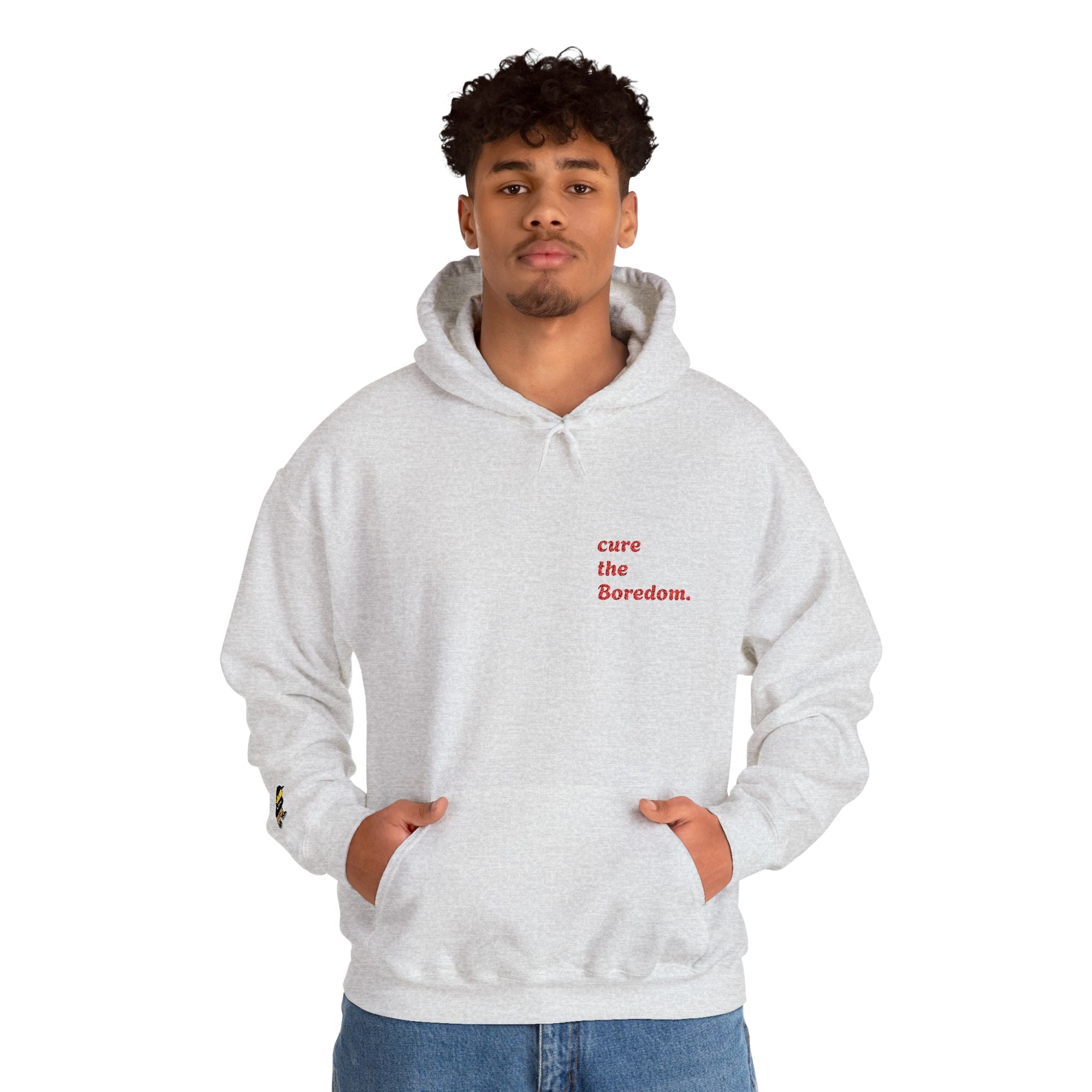 Cure the boredom embroided hoodie-Boredom