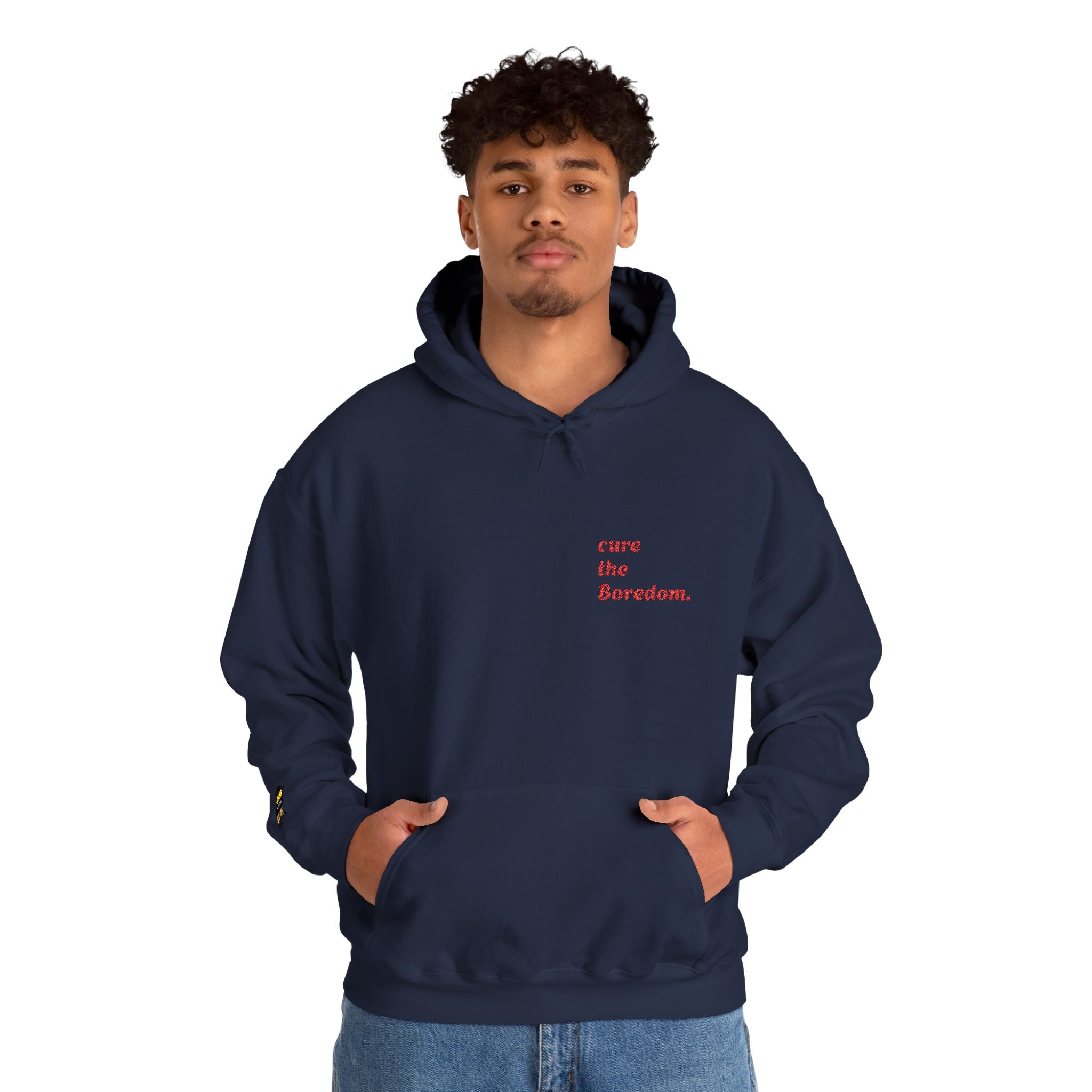 Cure the boredom embroided hoodie-Boredom