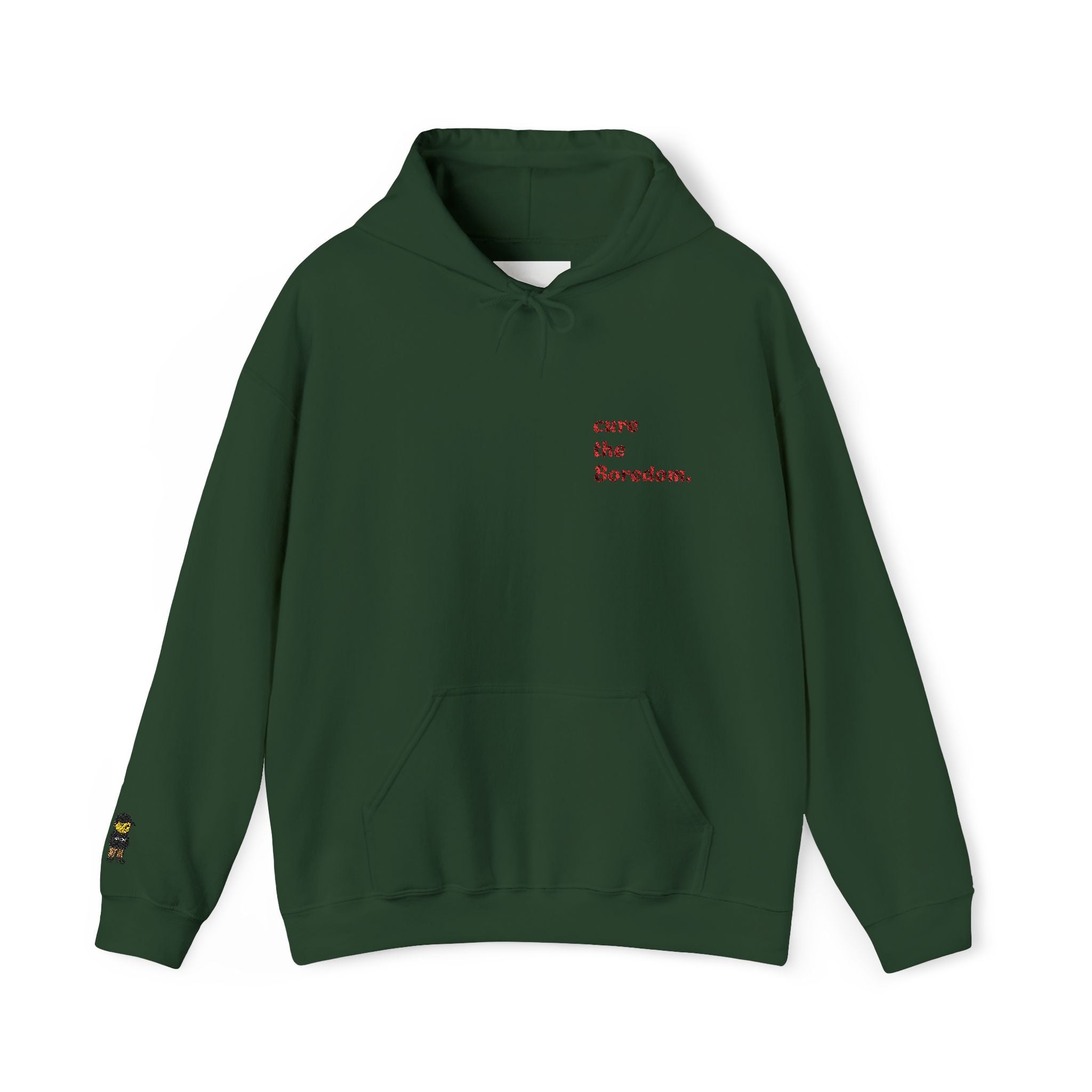 Cure the boredom embroided hoodie-Boredom