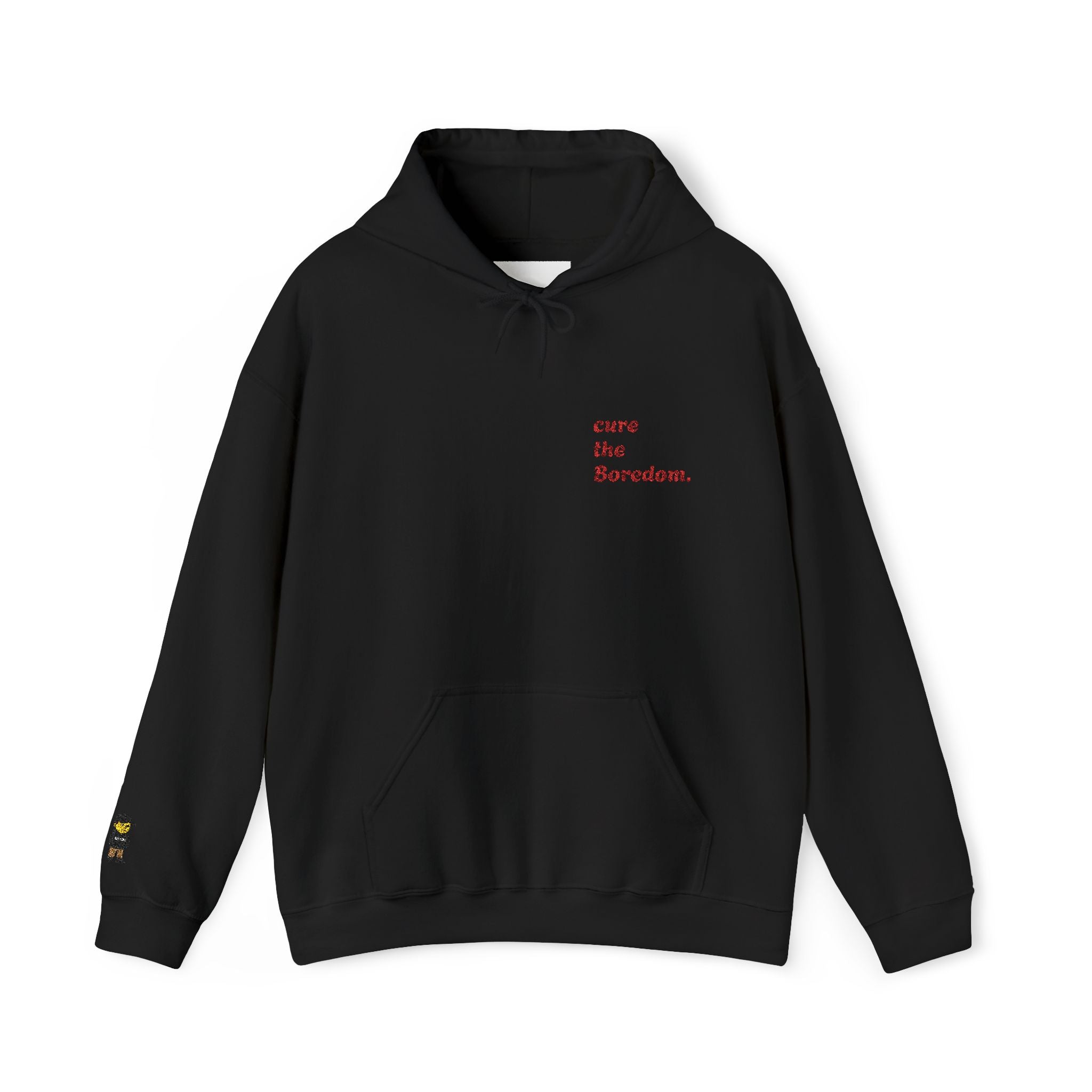 Cure the boredom embroided hoodie-Boredom