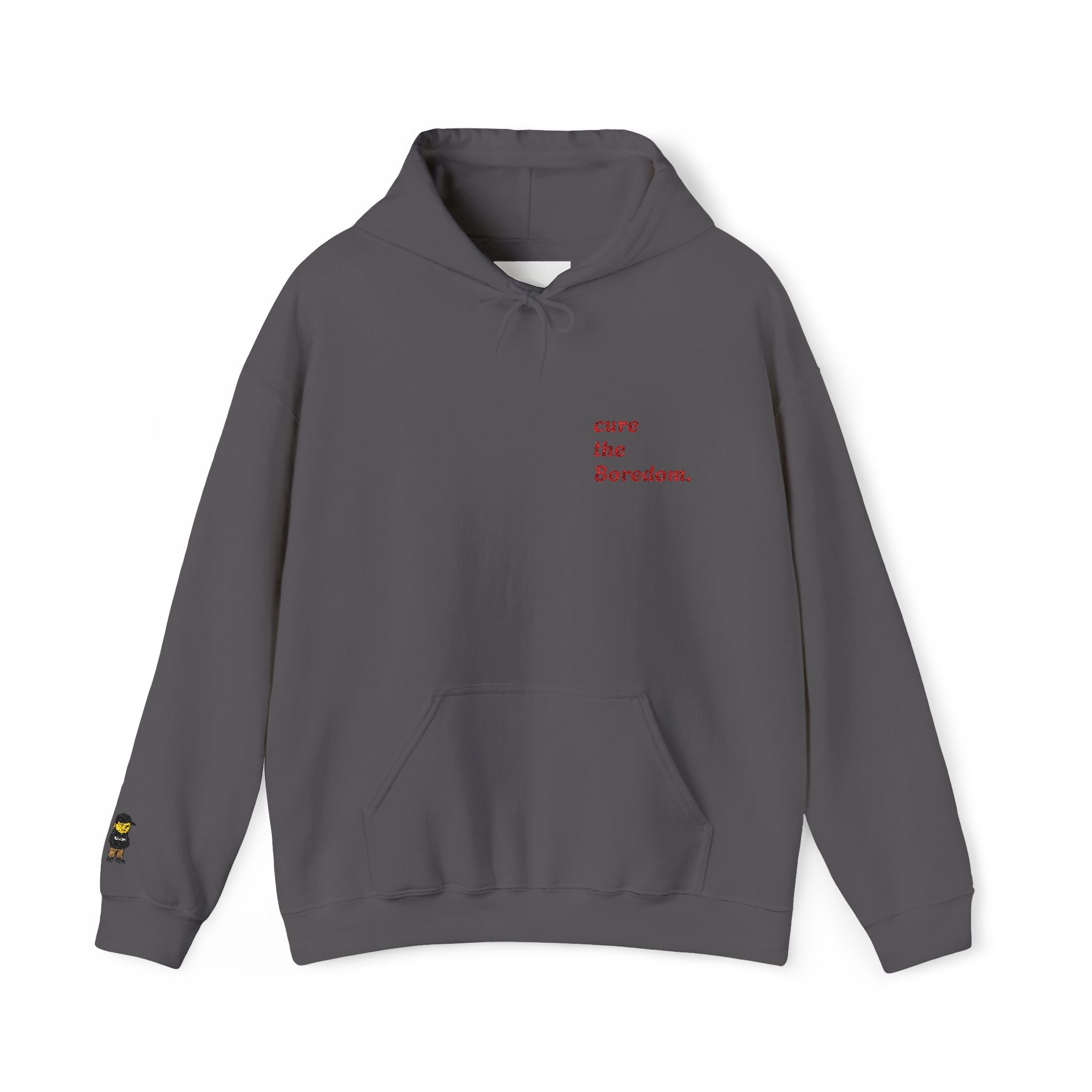 Cure the boredom embroided hoodie-Boredom
